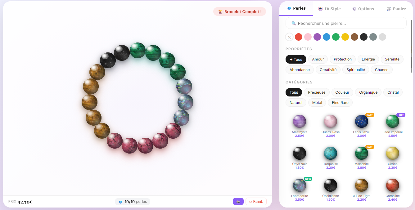 appli bracelet pierres fines